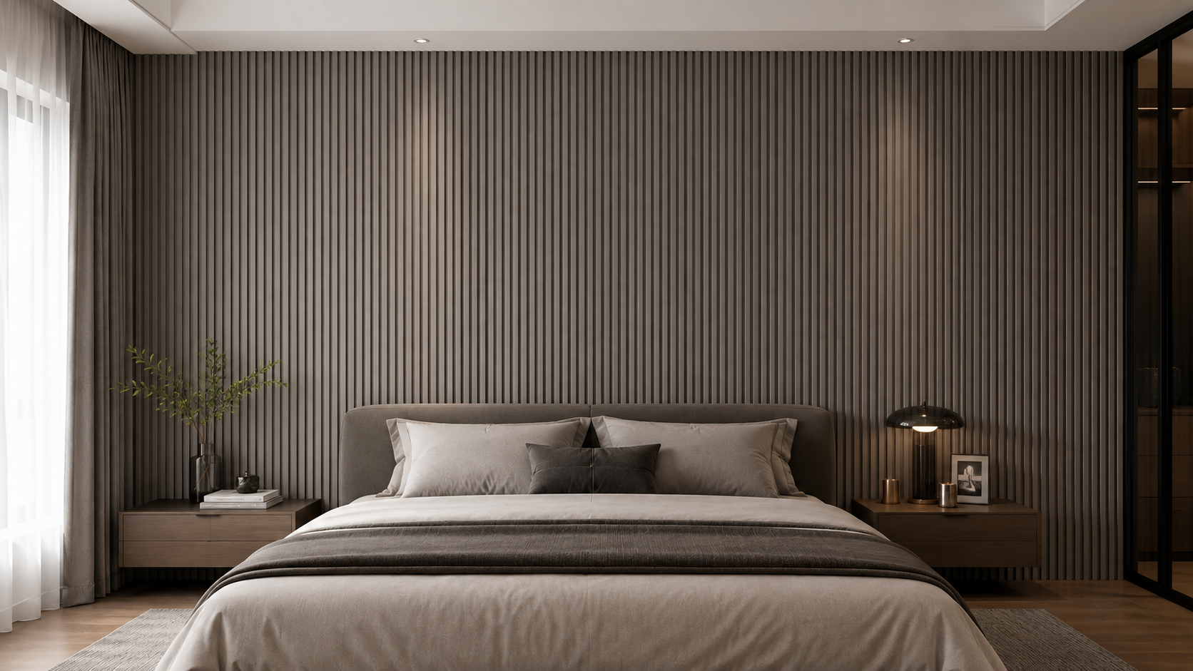 Fluted panel bedroom